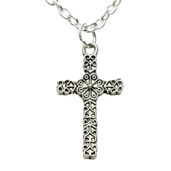Small Filigree Celtic Cross Necklace 1477 - Picture 1 of 5